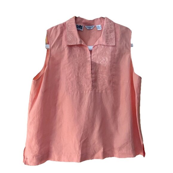 Richard Malcom Woman Blouse Size 3XL Resort Irish Linen Breathable - Picture 1 of 4